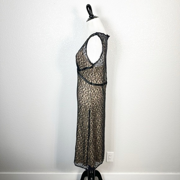 Express Y2K Witchy Vintage Size 7/8 Lace V Neck Sleeveless Sheath Midi Dress - Picture 4 of 13